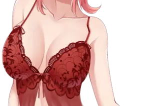 👙 anime, girl, lingerie, sexy, red whatsapp sticker