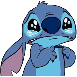 😢 Stitch เศร้า, ร้องไห้, การ์ตูน, มนุษย์ต่างดาว, ดิสนีย์, สติทช์, สีน้ำเงิน telegram sticker