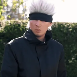 💦 Gojo Satoru Jujutsu Kaisen anime, gojo satoru, jujutsu kaisen, blindfold, cosplay whatsapp sticker