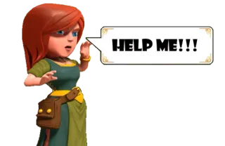 😧 HELP ME!!! แคลชออฟแคลนส์, ราชินีนักธนู, ช่วยเหลือ, ความทุกข์, วิงวอน telegram sticker