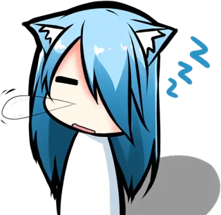 😺 ZZZ kot, anime, śpiący, kreskówka, spiący, zmęczony, słodki telegram sticker