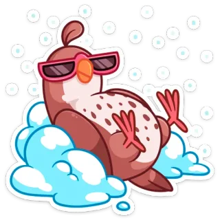 😎 burung, kacamata hitam, santai, rileks, kartun, hewan, burung puyuh telegram sticker
