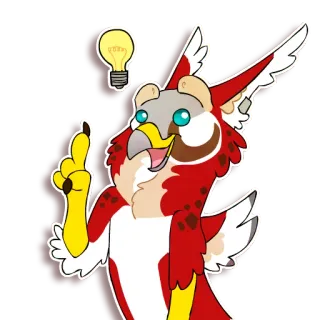 💡 adesivo, grifo, lâmpada, ideia, animal, desenho animado, peludo, fofo, inteligente whatsapp sticker
