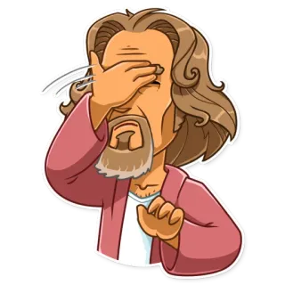 🤦‍♂️ The Dude The Big Lebowski The Dude, Big Lebowski, facepalm, movie, character, comedy telegram sticker
