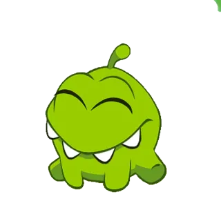 😁 Om Nom Cut the Rope Kreskówka, Postać, Słodkie, Gra, Potwór, Zielony, Om Nom telegram sticker