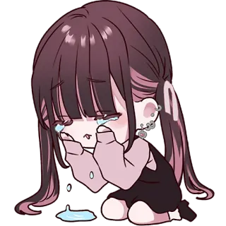 😭 huilen, verdrietig, tranen, anime, manga, emotioneel, cartoon telegram sticker
