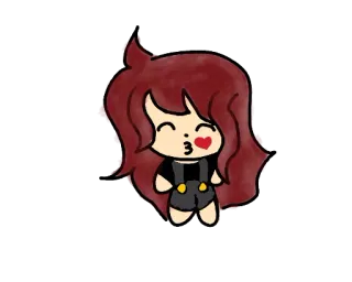 😘 Kreskówka, Dziewczyna, Słodkie, Pocałunek, Anime telegram sticker