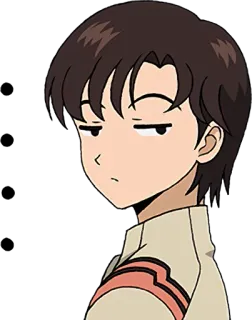 😑 Shinji Ikari Neon Genesis Evangelion animé, ennuyé, ado, Eva, bouder, irrité telegram sticker