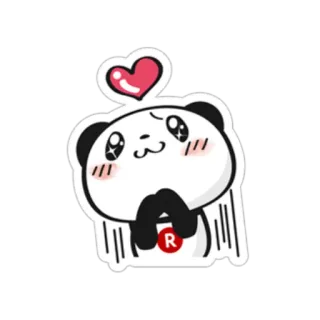 😍 パンダ, 可愛い, カワイイ, ハート, 愛らしい, 愛, ステッカー telegram sticker