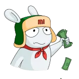🤑 królik, kreskówka, naklejka, postać, kapelusz, zajączek telegram sticker