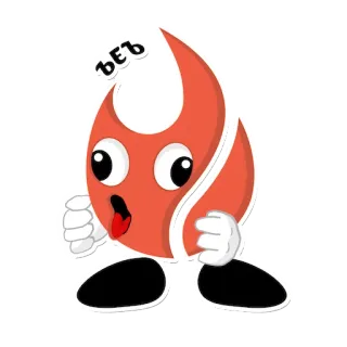 🥴 вез dessin animé, flamme, personnage, animation telegram sticker