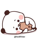 😭 @Peachtint urso, fofo, comendo, dormindo, desenho animado, adorável telegram sticker
