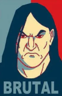 😤 BRUTAL brutaal, gezicht, man, portret, illustratie telegram sticker
