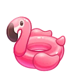 🎁 fenicottero, materassino, piscina, estate, carino, rosa, cartone animato whatsapp sticker