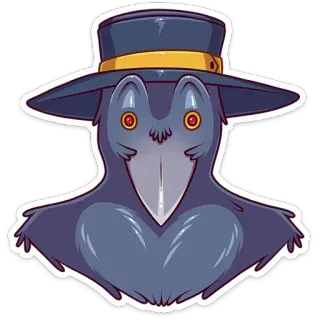 👀 Medico della peste, Uccello, Maschera, Cappello, Medico, Vintage, Storia telegram sticker
