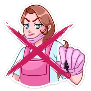 ❌ manicure, pare, cruz, manicure, beleza, salão telegram sticker