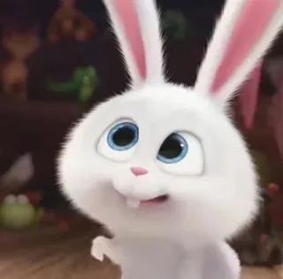 😀 Snowball The Secret Life of Pets kelinci, putih, lucu, kartun, hewan whatsapp sticker