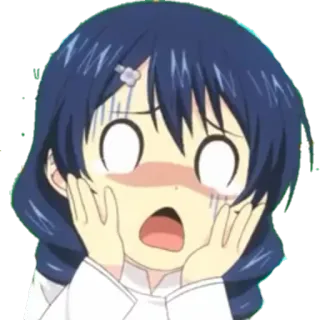 😱 アニメ, ショック, びっくり, 漫画, 表情, 女の子 telegram sticker