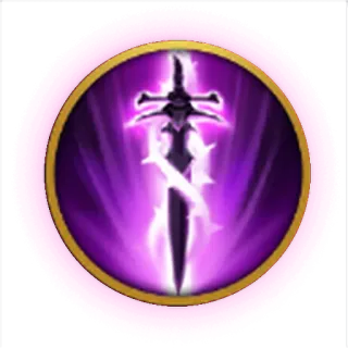 🔪 sword, weapon, magic, glowing, purple, circle, lightning telegram sticker