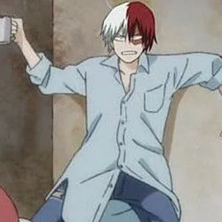 😐 Shoto Todoroki My Hero Academia Anime, My Hero Academia, Shoto Todoroki, Held, Spezialität, halb kalt halb heiß telegram sticker