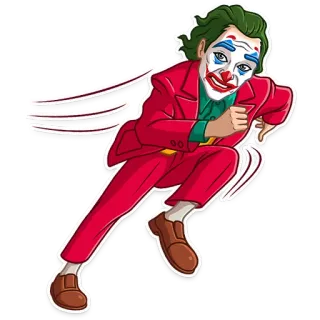 🏃‍♂️ Joker 조커, 광대, 달리기, 영화, 악당, 빨간 슈트 telegram sticker