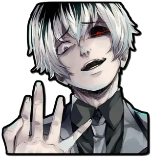 🖕 Ken Kaneki Tokyo Ghoul Anime, Mangá, Tokyo Ghoul, Ken Kaneki, Adesivo telegram sticker
