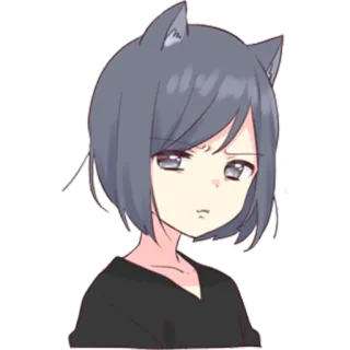 😠 Anime, Ragazza gatto, Carino, Manga, Orecchie, Kawaii whatsapp sticker