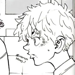 🤨 Mikey ¿Entonces Mikey...? anime, manga, character, portrait whatsapp sticker