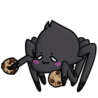 🍪 ragno, cartone animato, biscotti, carino, aracnide, animale, kawaii telegram sticker