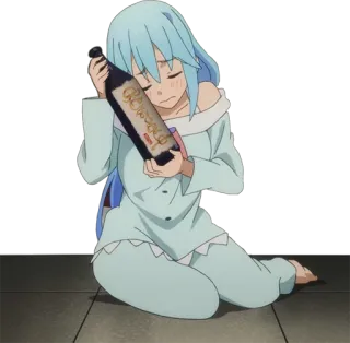 😔 Aqua Konosuba аниме, konosuba, aqua, бутылка, милый, каваий telegram sticker