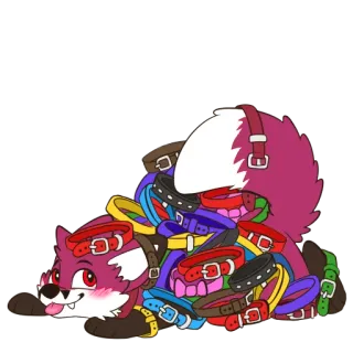 😇 volpe, collari, animale, carino, cartone animato, peloso, giocoso whatsapp sticker