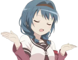 🤷 anime girl, shrugging, cartoon, question, confused, doubt telegram sticker