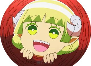 🍥 anime, cartoon, monster, demon, cute, smiling, kawaii telegram sticker