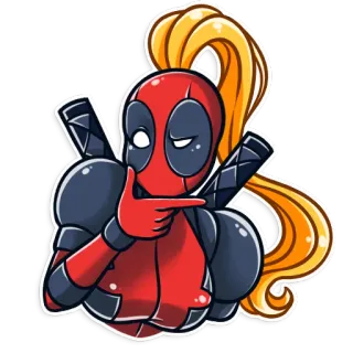 🤔 Deadpool เดดพูล, มาร์เวล, ซูเปอร์ฮีโร่, ตัวละคร, หนังสือการ์ตูน telegram sticker