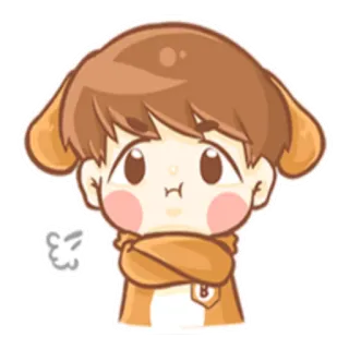 😤 desenho animado, zangado, beicinho, fofo, menino, emoji telegram sticker