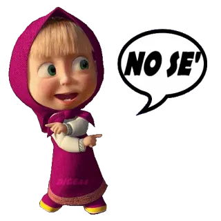 👐 Masha Masha and the Bear NO SE' dibujo animado, chica, no, ni idea, inseguro telegram sticker