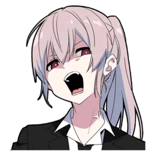 👿 Garota anime, Bravo/a, Anime, Personagem, Gritando telegram sticker