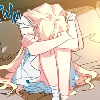 🪞 MHM sad, crying, blonde hair, emotional, girl telegram sticker