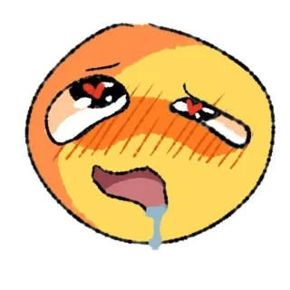 🟡 อิโมจิ, ความรัก, ตาเป็นรูปหัวใจ, สีหน้า, การ์ตูน telegram sticker
