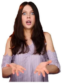 😦 femme, expression, surprise, personne, stupéfait(e) telegram sticker
