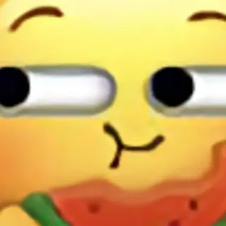 🍉 emoji, watermelon, smirking face, food telegram sticker