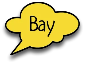 😁 Bay balão de fala, palavra, texto, amarelo, baía telegram sticker