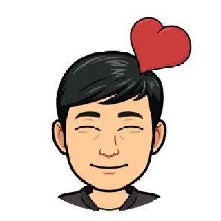❤️ amor, corazón, dibujos animados, bitmoji, feliz telegram sticker