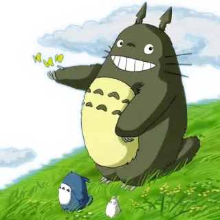 🌾 Totoro My Neighbor Totoro totoro, anime, studio ghibli, personaggio, cartone animato, animazione, natura telegram sticker