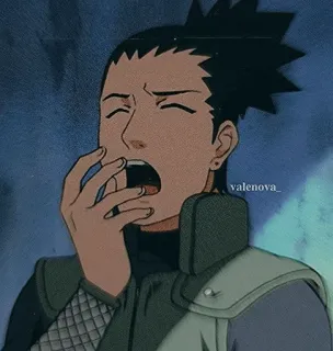 🎼 Shikamaru Nara Naruto Anime, Naruto, Shikamaru, Bostezando, Cansado, Dibujos animados whatsapp sticker