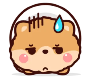 😓 Kreskówka, Emoji, Słodki, Chomik, Wyrażenie, Pocenie się telegram sticker