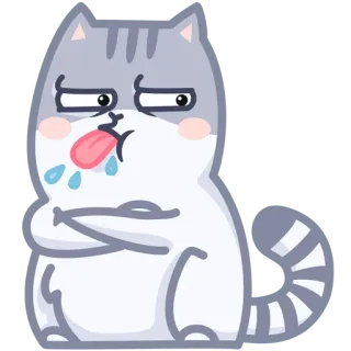😝 gato, fofo, animal, língua, bobo, bravo telegram sticker