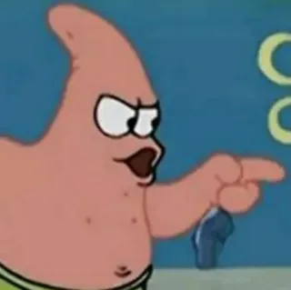 ✨ Patrick Star SpongeBob SquarePants 派大星, 海绵宝宝, 卡通, 指着, 生气, 角色 telegram sticker