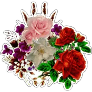 🌹 flowers, roses, bouquet, floral, decorative, spring, garden whatsapp sticker