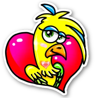 😘 chim, trái tim, tình yêu, hoạt hình, dễ thương, nhãn dán telegram sticker